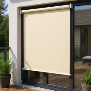 Persiana enrollable exterior color crema de 137.8x90.6 pulgadas, operación manual, persianas elegantes para uso en exteriores - Product Image 2