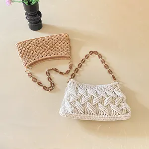 Customizable Packaging Cotton Bags With Zips White Cotton Bag Chain Shoulder Bags Ladies Design Purses For Women
