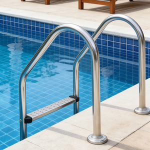 Échelle de <span class=keywords><strong>piscine</strong></span> 2/3/4/5 marches avec double main courante antidérapante, marches robustes pour utilisation intérieure/extérieure, piscines enterrées/hors sol - Product Image 2