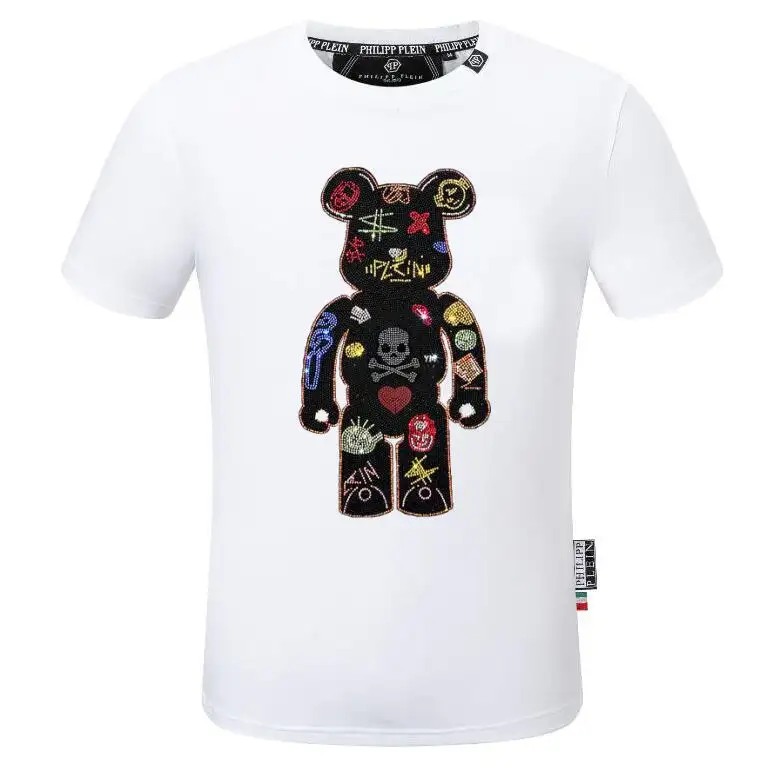 Comodi strass da uomo PLEIN Hip Hop t-shirt Casual nuove t-shirt di alta qualità