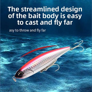 Ensemble de leurres crayon pour barre de <span class=keywords><strong>mer</strong></span> The Brave Sea Bass, pour la pêche en rivière, lac, ruisseau et en <span class=keywords><strong>mer</strong></span> - 145 mm/70 g, leurre dur artificiel coulant en ABS avec hameçons - Product Image 5