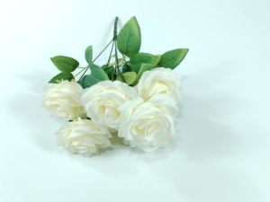Hermoso Ramo de Rosas Artificiales de Seda de 9 Ramas, Hecho a Mano, Rosa Feliz, Especial para el Día de San Valentín, Nuevo, Versátil, de Alta Calidad - Product Image 5