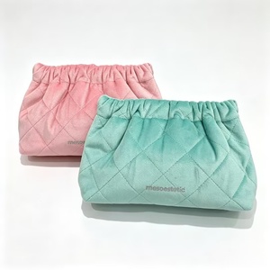 Bolsa de cosméticos de terciopelo de 9 pulgadas, portátil, suave, de viaje, con diseño de diamantes, para guardar cosméticos, para mujeres. - Product Image 1
