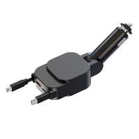 Meilleure vente chargeur de voiture Bluetooth super rapide 96W chargeant la ligne rétractable PD et le port Lightning QC3.0 et PD BC97