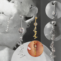 Xinfocus Sexy nombril anneau 14G acier inoxydable nombril Piercing bijoux plaqué or mode Piercing pour femmes hommes