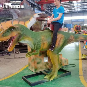 Equipo de parque de atracciones para niños, juego de dinosaurio eléctrico operado con monedas