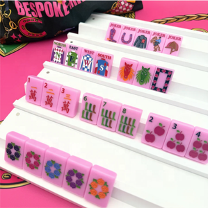Tuiles de Mahjong Américaines de Luxe Année du Cheval en Acrylique Rose Portable pour Divertissement Personnalisé avec des Tuiles de Mahjong - Product Image 2