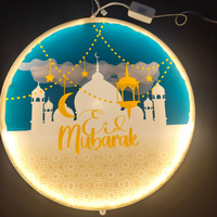 Nouveau Moyen-Orient Château Musulman Décoration Creuse Mosquée LED Chaîne Ramadan Lumière Fabriqué en Chine