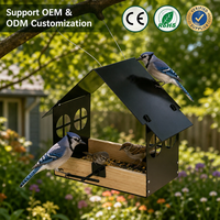 Mangeoires murales pour oiseaux JH-Mech, solution d'installation réglable, résistantes aux intempéries et durables, corps entièrement métallique blanc.