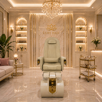 Sillón de Pedicura Eléctrico Reclinable y Ajustable de Lujo con Hidromasaje y Fibra de Vidrio para Salón de Uñas