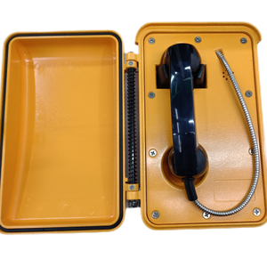 Téléphone promotionnel à deux lignes de qualité supérieure, résistant aux intempéries, noir, OEM KNTECH, combiné KNSP-03 - Product Image 1