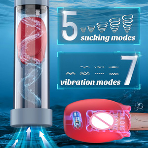 Electric Penis Pump Vacuum Suction Aircraft Cup Waterproof Male Masturbation Device with <b>Stretching</b> Function Adult Sex Products - Product Image 4