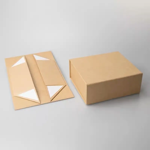 Caja de regalo de papel rectangular rígida plegable reciclada de lujo respetuosa con el medio ambiente con impresión de lámina de oro con logotipo personalizado sin impuestos Dinosource - Product Image 2