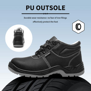 建坤黑色安全工作鞋防水防穿刺抗冲击建筑/采矿用工业防护钢脚趾 - Product Image 3