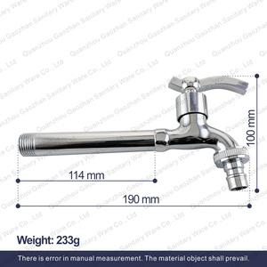 <span class=keywords><strong>Robinet</strong></span> de lavabo <span class=keywords><strong>double</strong></span> moderne <span class=keywords><strong>Robinet</strong></span> mural en céramique en alliage de zinc pour l'extérieur 3 ans Eau froide pour machine à laver - Product Image 6