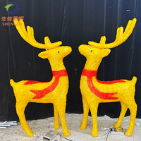160cm Weiß-Gelbes 3D Weihnachts-Feiertagsdekorations-Leuchtrentier Motiv für Innen und Außen mit Fernbedienung 50000 Stunden Lebensdauer