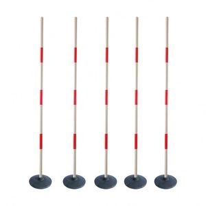 Ensemble de piquets d'entraînement d'agilité - Marqueurs de football et de basketball rouges et blancs avec base en caoutchouc pour les exercices de dribble et de défense - Product Image 5