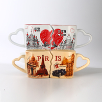 Souvenir de voyage, tasse à café en céramique classique pour couple, imprimé avec un monument de Saint-Pétersbourg, passe au lave-vaisselle et au micro-ondes, écologique