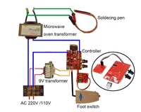 Carte de contrôle du temps de la machine de soudage par points 40A 100A Digital Spot Welding Adjust Time & Current Transformer Controller Panel module