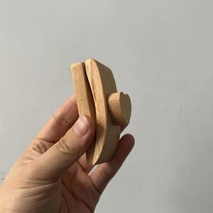 Eco-Friendly Solid Wood Wall Mounted <b>Hook</b> Curved Wooden <b>Clip</b> Hanger for Clothes Bags Towels - Product Image 2