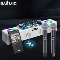 Équipement Pro studio maison famille KTV studio moniteur karaoké haut-parleur carte son avec Double Microphone sans fil ktv live