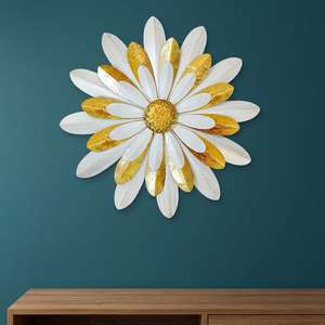 Modern Elegant Black Gold Metal Portrait <b>Flower</b> <b>Wall</b> Art Custom Size Decorative Hanging for Living Room Bedroom Home Interior - Product Image 6