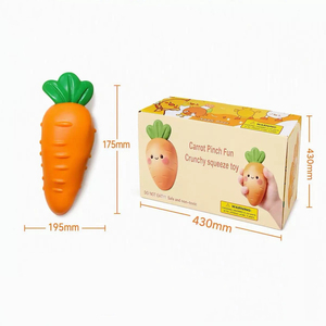 <b>Squeeze</b> Carrot Squishy <b>Ball</b> Crispy Sound Handmade Cute Stress Relief ASMR Fidget <b>Squeeze</b> Toy for Kids Adults - Product Image 4