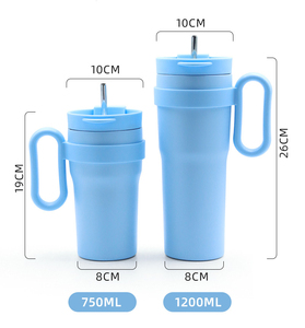 <b>750ml</b> & 1200ml(40oz) Matte Stainless Steel Handled Tumbler with Straw Lid Car Travel Insulated Cup Custom Logo - Product Image 2