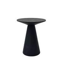 Table basse ronde contemporaine en bois de frêne massif de style nordique, table d'appoint design noire, vente en gros