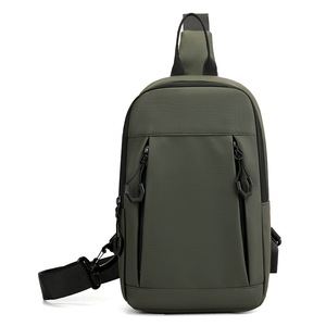 Men's Chest <b>Bag</b> With USB Charging Port Crossbody <b>Bag</b> For Everyday Use Gray <b>Black</b> Green Blue Solid Color Breathable Material - Product Image 5
