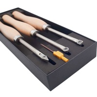 Jeu de 3 ciseaux à pointe en carbure M2 HSS de haute qualité avec manche en bois