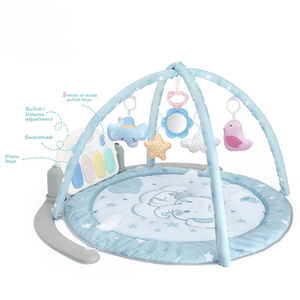 5 en 1 bébé doux petit éléphant pédale ronde Piano Fitness cadre avec miroir infantile enfant en bas âge jouets jouer jeux de gymnastique tapis - Product Image 2