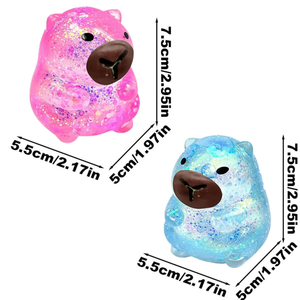 Juguete Blandito de Capibara con Purpurina, Animal de Peluche de Compresión Lenta Relleno de Maltosa, Alivio del Estrés, Regalo para Niños y Adultos, Alivio de la Ansiedad - Product Image 2