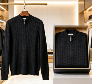Suéter de Punto para <span class=keywords><strong>Hombre</strong></span>, 100% Algodón, Jacquard de Diamantes, <span class=keywords><strong>Cuello</strong></span> Redondo, <span class=keywords><strong>Cuello</strong></span> en V, Cárdigan con Cierre, <span class=keywords><strong>Cuello</strong></span> Simulado - Product Image 2