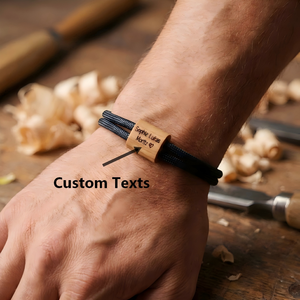 Braccialetto in Legno Personalizzato con Nome e Certificazione CE per <span class=keywords><strong>Uomo</strong></span>, Regalo Personalizzato per la Festa del Papà, San Valentino, Pasqua - Product Image 1