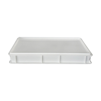 Boîtes de rangement empilables blanches de qualité alimentaire Boîte rectangulaire en plastique pour fermentation de pâte à pizza avec couvercle pour boulangerie