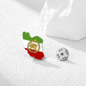 Broche drapeau historique de l'Iran pour collectionneurs, carte de l'<span class=keywords><strong>Empire</strong></span> persan, broche drapeau Lion et Soleil avec la mer de la Caspienne et le Golfe Persique - Product Image 2