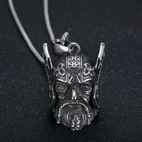 Collier pendentif porte-clés en acier inoxydable, casque de guerrier celtique cyclope, Viking Odin, moto, vélo, protection
