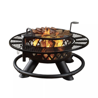 Table de barbecue de patio de Chimenea de camping avec le fourneau de feu de camp Pot de gril de chauffage au bois pour le BBQ extérieur et la cuisson au charbon de bois