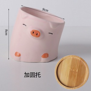 Decorative Knick-knacks Cute Ceramic Duck <strong>Pig</strong> Succulent Plant Pot Cartoon Animal <strong>Planter</strong> for Table Decoration Bookself Balcony - Product Image 6