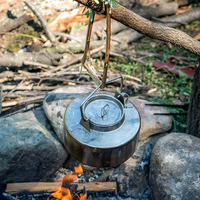 Bouilloire d'extérieur en acier inoxydable 304, pot de pique-nique portable pour le camping et la randonnée