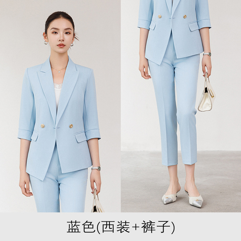 blue suit pants