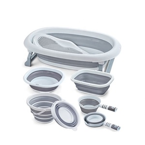 Juego de Bañera para Bebé de Siete Piezas, Plegable, Portátil, de Plástico, Ecológico, Material PP, Venta al Por Mayor de Fábrica - Product Image 5
