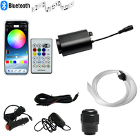 Kit de plafonnier Starlight 10W RGBW, kit d'éclairage à fibres optiques scintillantes, 600 étoiles, télécommande musicale, lumière ambiante intérieure pour voiture, camion, toit