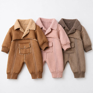 Tutina con Colletto Foderata in <span class=keywords><strong>Pelliccia</strong></span>, Calda per Autunno e Inverno, Unisex per Neonati - Product Image 2