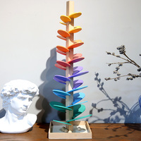 Juego de Madera Montessori para Niños: Pista de Canicas Arcoíris, Árbol Musical, Kendama Educativo, Juguetes Sensoriales Interactivos de Seguimiento para Niños