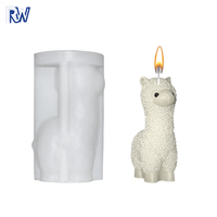 Molde de Silicona 3D de Alpaca, Forma de Animal Creativa, Resistente a Altas Temperaturas y Fácil de Limpiar, Herramienta para Hornear Velas y Manualidades