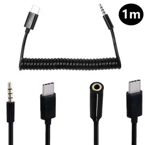 免费样品制造USB 3.1类型C至3.5毫米4极aux电缆