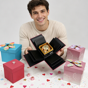 Boîte cadeau personnalisable avec cadre photo surprise à effet d'explosion, doublure en mousse et motif papillon volant pour <span class=keywords><strong>anniversaire</strong></span>, fête des Mères, <span class=keywords><strong>anniversaire</strong></span> de mariage - Product Image 6