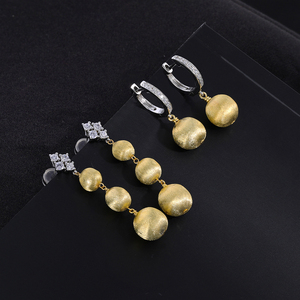 <span class=keywords><strong>Orecchini</strong></span> Pendenti di Lusso Italiani in <span class=keywords><strong>Argento</strong></span> 925 Placcato Oro con Zirconi Scintillanti, Gioielli di Alta Gamma per Matrimoni - Product Image 4